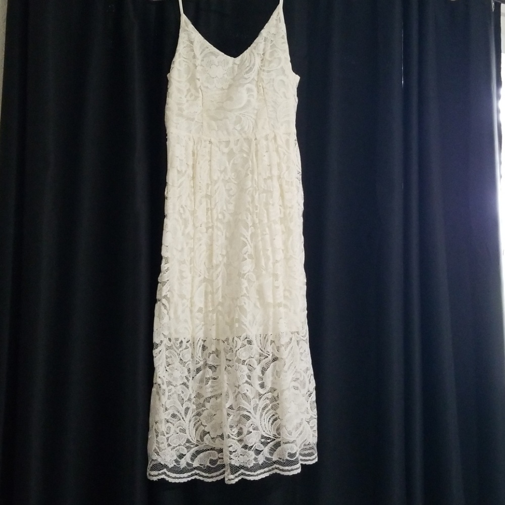 Ivory lace midi dress